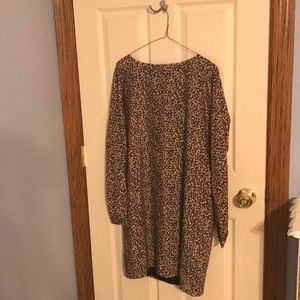 LOFT long sleeve print dress